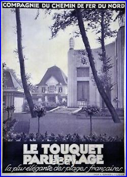 Affiche originale ancienne LE TOUQUET Paris plage 103 x 75 cm