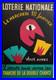 Affiche originale ancienne LOTERIE NATIONALE jeux de cartes par Grove /RS279