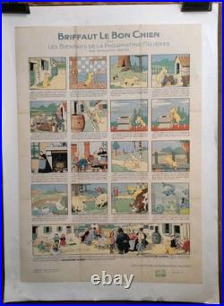 Affiche originale ancienne La Phosphatine Lyrique Briffaut le bon chien /RS398