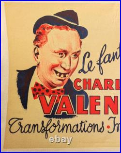 Affiche originale ancienne Le fantaisiste Charles Valentin /RS111