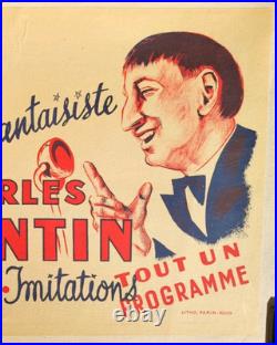 Affiche originale ancienne Le fantaisiste Charles Valentin /RS111