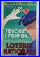 Affiche originale ancienne Loterie Nationale 1949 Touchez le pompon de la Marine