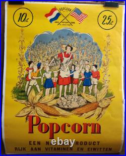 Affiche originale ancienne Popcorn Pays-Bas /RS423