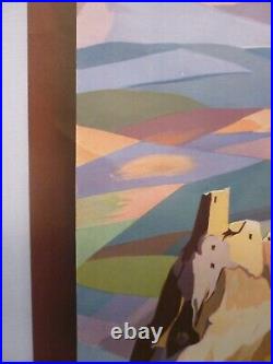 Affiche originale ancienne SNCF chemin de fer tourisme Vosges 1954