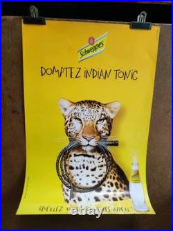 Affiche originale ancienne Scheppes Domptez Indian Tonic /RS352