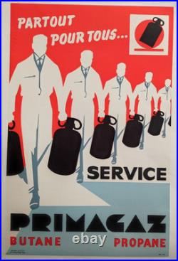 Affiche originale ancienne Service Primagaz Butane Propane /RS431