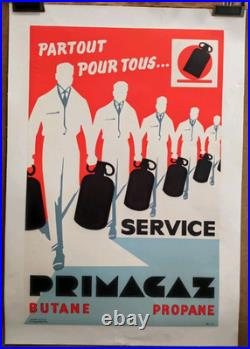 Affiche originale ancienne Service Primagaz Butane Propane /RS431
