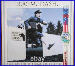 Affiche originale ancienne Swatch. The Official Timekeeper J. O. 1996 /RS301