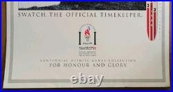 Affiche originale ancienne Swatch. The Official Timekeeper J. O. 1996 /RS301
