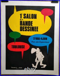 Affiche originale ancienne Toulouse 1er Salon de la bande dessinée /RS254