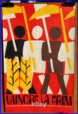 Affiche originale ancienne Vaincre la faim /RS159