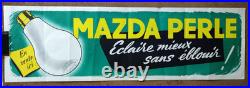 Affiche originale ancienne ampoule MAZDA PERLE éclaire mieux sans éblouir /RS269