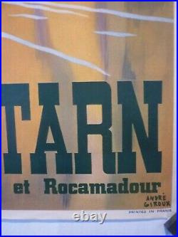 Affiche originale ancienne chemin de fer gorges du Tarn Millau Rocamadour 1937