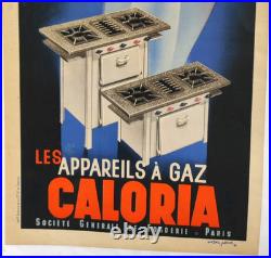 Affiche originale ancienne les appareils à gaz CALORIA /RS183