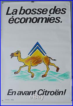 Affiche originale années 80 La bosse des économies CITROËN SAVIGNAC
