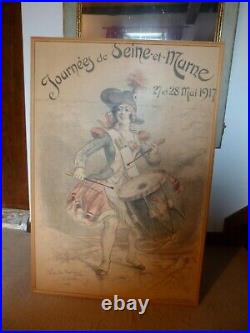 Affiche originale de WILLETTE journées de Seine et Marne 1917. PAS UNE COPIE