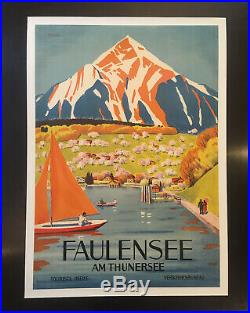 Affiche originale de tourisme pour la commune de FAULENSEE en Suisse (Années 50)