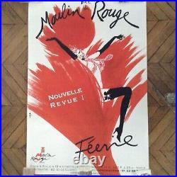 Affiche originale du Moulin Rouge Cabaret illustrée par Gruau format 120X176