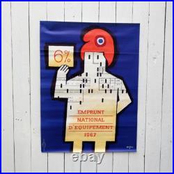 Affiche originale, emprunt national d'équipement, 1967, Savignac, (43)