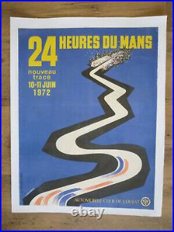 Affiche originale entoilée 24 Heures du Mans 1972