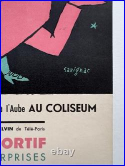 Affiche originale entoilée Bal des barbus Savignac 1950