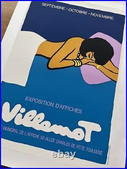 Affiche originale entoilée Exposition TOULOUSE signée Villemot 1986