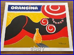 Affiche originale entoilée ORANGINA signée Villemot 1986