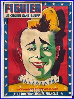 Affiche originale entoilee du cirque Figuier