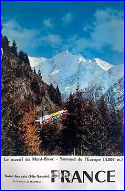 Affiche originale le tramway du Mont-Blanc Saint Gervais Hte Savoie 66x92 cm