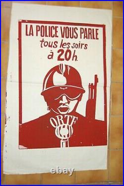 Affiche originale mai 68 sérigraphie la police vous parle Atelier Populaire
