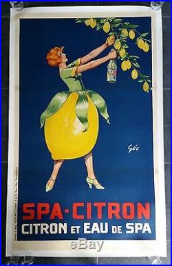Affiche originale original poster Spa citron 1,6m x 0,97m par GEO
