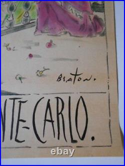 Affiche originale pour le centenaire de Monte-Carlo par Beaton