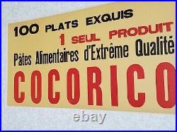 Affiche originale pub 1950/ pâtes Cocorico entoilée (Déco/ Pub/ Vintage)