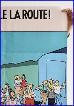 Affiche originale publicitaire de train SNCF 1984 Publicis Serge Clerc