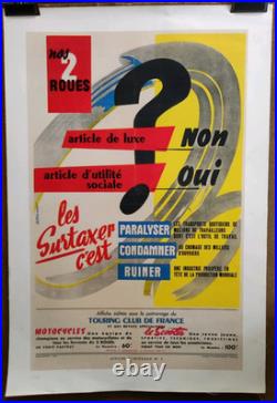 Affiche photo ancienne Nos 2 roues Touring Club de France /RS285