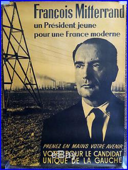 Affiche politique ancienne FRANCOIS MITTERRAND Elections présidentielles 1965