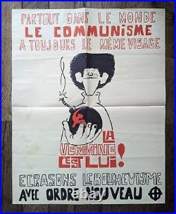 Affiche politique d'époque Ecrasons le Bolchevisme vintage politics poster P98