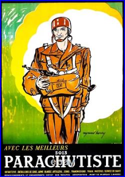 Affiche poster armée militaire guerre propagande aviation commando régiment