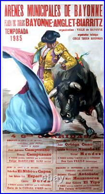Affiche poster bayonne corrida 1985