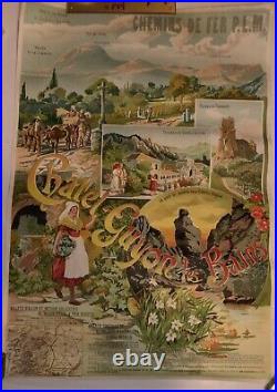 Affiche poster chemins de fer Chatel Guyon Vintage