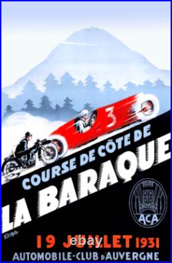 Affiche poster circuit auvergne 1931 baraque