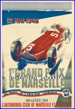 Affiche poster circuit marseille 1946