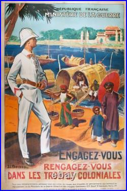 Affiche poster engagez vous troupes coloniales