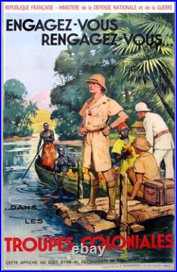 Affiche poster engagez vous troupes coloniales