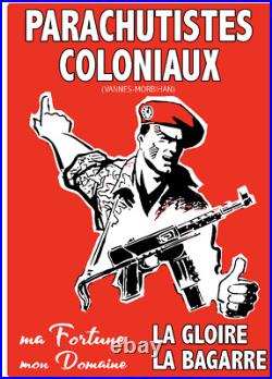 Affiche poster parachutistes coloniaux vannes