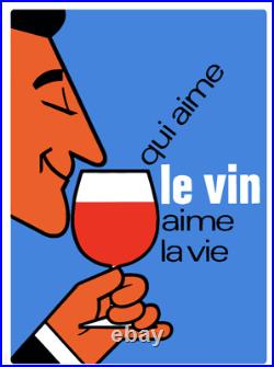 Affiche poster qui aime vie aime vin