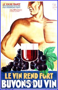 Affiche poster vin rend fort Affiche poster vin rend fort