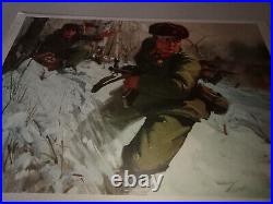 Affiche propagande COMMUNISME CHINOIS 1974 COLLÉE SUR PAPIER SALISSURES
