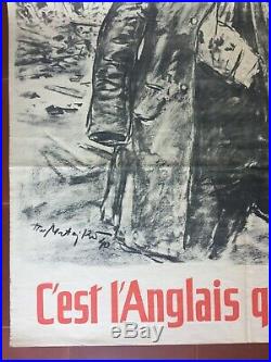 Affiche propagande WWII C'EST L'ANGLAIS QUI NOUS A FAIT CA Theo Matjeko 1940