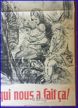 Affiche propagande WWII C'EST L'ANGLAIS QUI NOUS A FAIT CA Theo Matjeko 1940